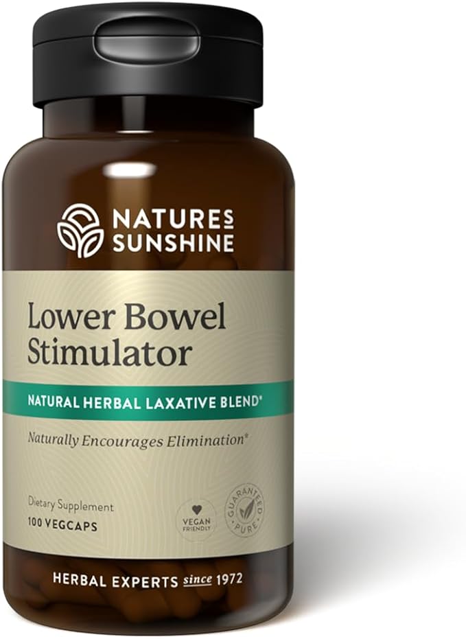 Nature's Sunshine Lower Bowel Stimulator - Helps Relieve Constipation - Cleanse & Detox Your Colon with Natural Herbal Ingredients - 25 Servings - 100 Vegcaps