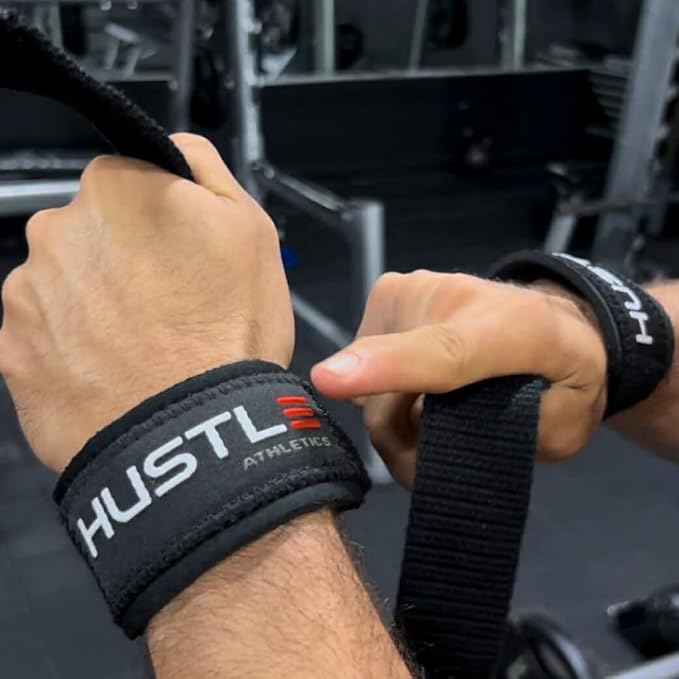 Hustle Athletics Wrist Wraps for Weightlifting – Max Wrist Support for Safe & Heavy Lifts, USPA Approved 18" & 12" Lengths, Thumb Loop Gym Straps for Powerlifting & Weight Lifting for Men and Women