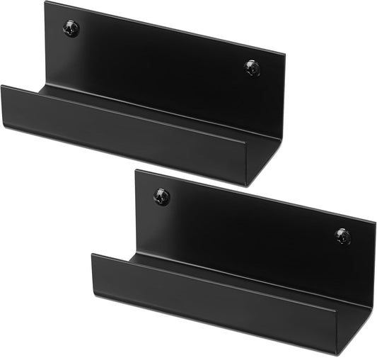 Blulu 2 Pcs Wall Mount Ladder Wall Wheelbarrow Hanger Steel Garage Storage Hook Wheelbarrow Hanger Heavy Duty Garage Storage Organizer for Hang Ladders Carts Chair Bicycle (Black)