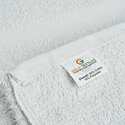 GOLD TEXTILES White Cotton B Grade Bath Towels - 100 Pcs, 20x40 Inches, Machine Washable