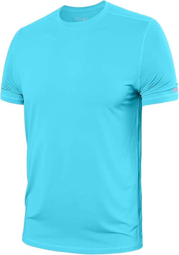 Zengjo Athletic Shirts for Men Short Sleeve Quick Dry Workout Running Gym Sport Exercise Tee Moisture Wicking