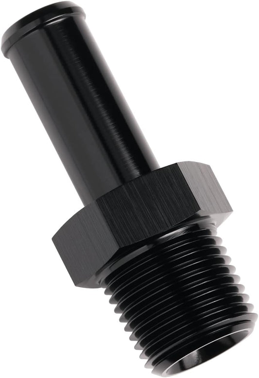 1/2 NPT Male to 5/8" Hose Barb Fitting Adapter Nipple Straight Aluminum Black