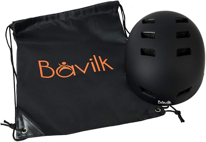 Bike Helmet 3 Sizes for Teenager Kids Youth Adults,Bavilk Skateboard Helmet Adjustable Multi-Sport Bicycle Cycling Scooter Roller Skate Inline Skating Rollerblading for Girls Boys Women Men Teen