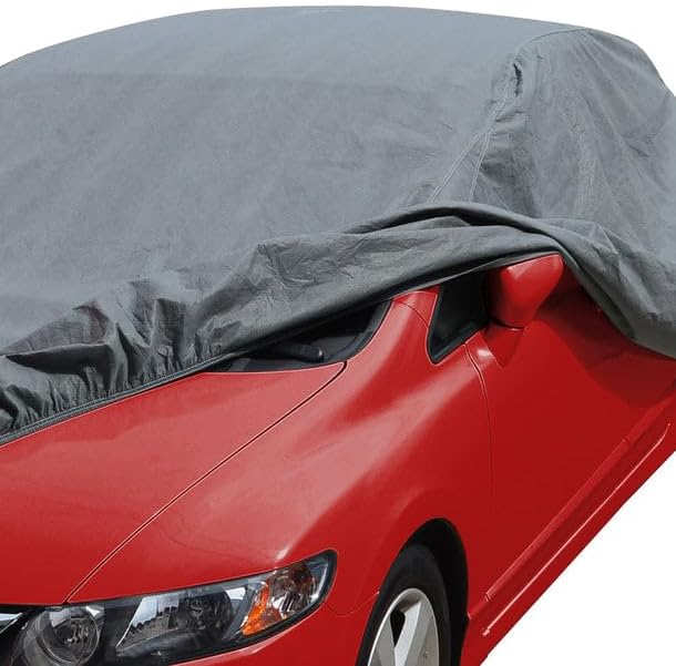 Motor Trend Breathable Lightweight Car Cover, Anti-Moisture Build-Up Water-Resistant Scratch-Resistant Travel-Friendly, Universal Fit for Cars SUVs Trucks Vans All-Weather Outdoor/Indoor, (L) 190" L
