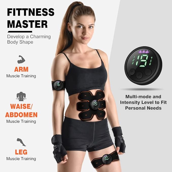 cepignoly Joinpital ABS Stimulator Workout Equipment, Ab Machine USB Rechargeable Gear for Abdomen/Arm/Leg, Strength Training Equipment for Men and Women