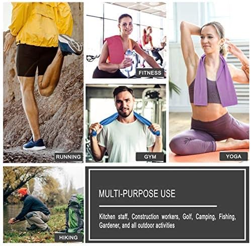 4 Pack Cooling Towels 40" x 12" - Instant Cooling Relief for Golf, Fitness, Camping, Hiking, Yoga, Pilates - Premium Quality, Portable Design