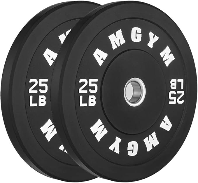 2 Inch Bumper Plates，10-500lbs，Barbell Rubber Olympic Weight Plates Set for Home Gym, Strength Training & Weight Lifting, Multiple Options Colors