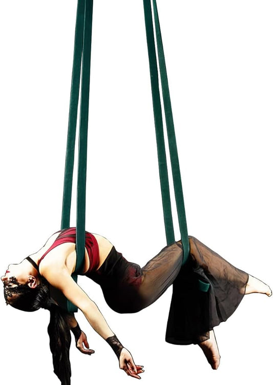 8.2ft 2.5m Aerial Straps Ropes Yoga Aerial Acrobatics Body Aerial Loop Trapeze Circus Apparatuses Equipment Three-Layer Straps 1 pairs