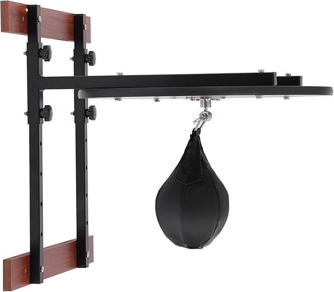 Heavy Duty Wall-Mounted Speed Bag Platform Kit, 220lbs Capacity Adjustable Height (5-Position) with PU Speed Ball - Professional Boxing Training Equipment for Home Gym, Boxing & Martial Arts