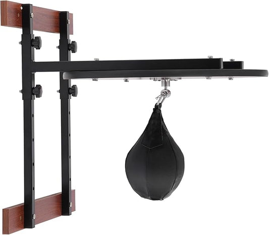 Heavy Duty Wall-Mounted Speed Bag Platform Kit, 220lbs Capacity Adjustable Height (5-Position) with PU Speed Ball - Professional Boxing Training Equipment for Home Gym, Boxing & Martial Arts