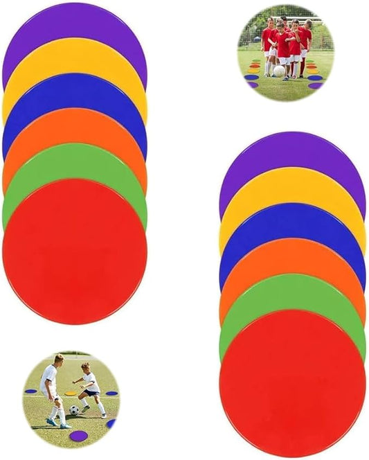 8 Inch Poly Vinyl Spot Markers, Non Slip Rubber Agility Markers Flat Field Cones Floor Dots,for Exercise Drills, Sports, Speed Agility Training -12 Pcs