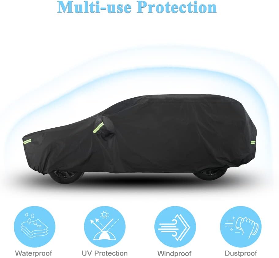 SUV Car Cover for Toyota RAV4, Custom Fit Waterproof All Weather Full Exterior Cover Rain Snow UV Protection Cover with Door Zipper