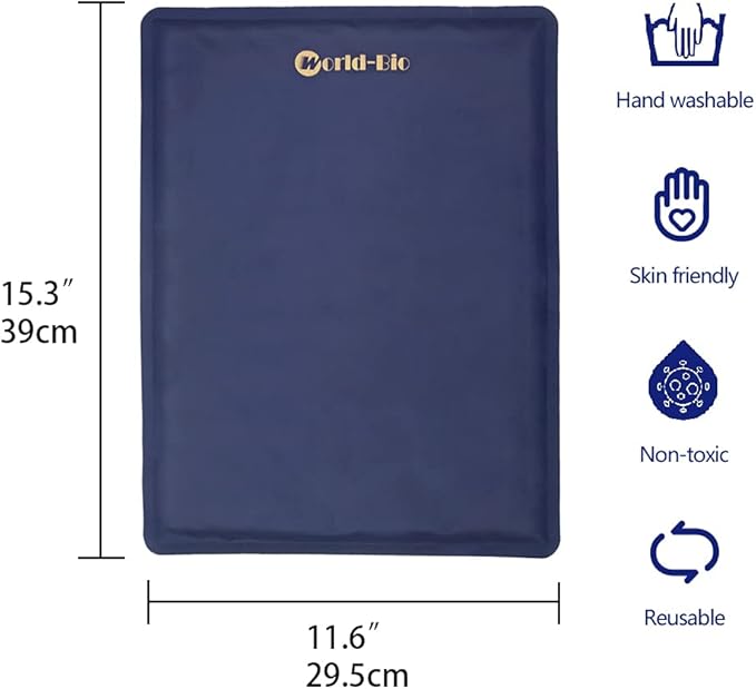 Large Gel Ice Pack 2 pack for Injuries Reusable, Flexible Hot Cold Therapy Pad for Hip, Back, Knee, Leg, Soothing Pain from Bruises & Sprains, Muscle Aches, Relief for Surgery, Back Pain 11.5" x 15.4"