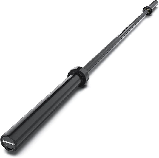 TECHNOAGE 7FT Olympic Barbell Olympic Bar Solid Chrome Barbell 700LBS Load Capacity(2-Inch Plate) for Weightlifting, Squats, Dead-Lifts, Presses, and Lunges