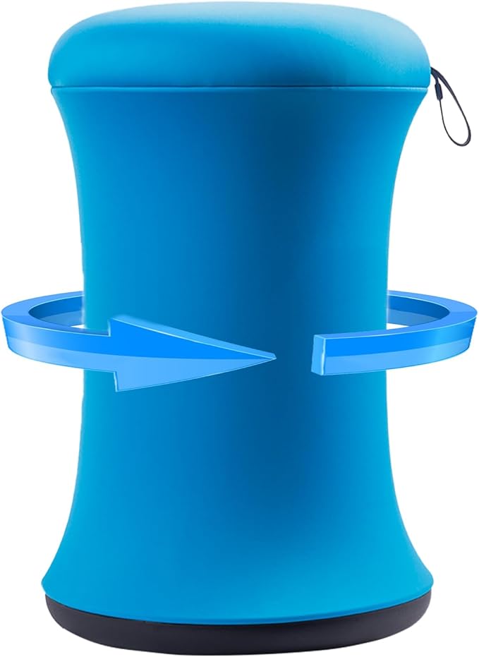 ADHD Wobble Stool, Yoga Ball Chair, Ergonomic Active Sitting Stool for Adults,Kids, Improves Focus, Posture Balance Adjustable Height, Non-Slip Base for Home, School, Exercise, Yoga (Blue)