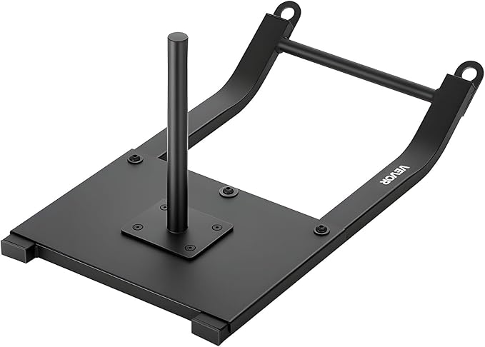 VEVOR Weight Sled, Steel Power Sled, Fitness Strength Training Sleds for Athletic Exercise Speed Improvement, Workout Fitness Equipment with Harness, Compatible with 1/2 in Weight Plates, Black