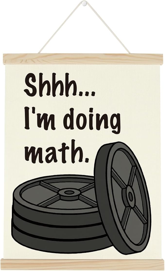 Gym Motivational Posters Funny College Dorm Posters Gifts for Guys Girls Friends I'm Doing Math Gym Flag Wall Art Decor Sign for Home Gym Bedroom Office