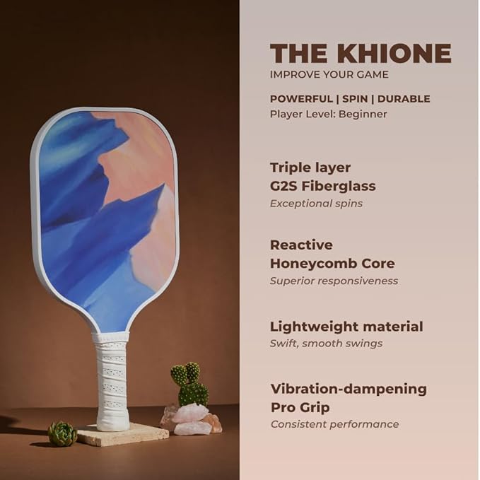 HELIOS Khione Pickleball Paddle - Dusk | 8oz G2S Fiberglass Surface with 13mm Reactive Honeycomb Core | Lightweight Design for Beginners | AreaMax for Expanded Sweet Spot | USAP Approved