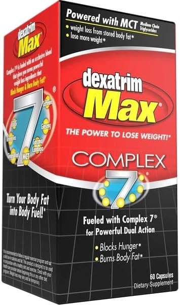 ILIOS Dexatrim Max Complex-7 | Diet Pills to Lose Weight - 7 Powerful Ingredients to Reduce Hunger & Body Fat, Fat Burner Supplements, Weight Loss Pills for Men & Women, 3 Packs w/ 60 Capsules Each