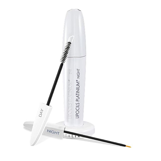 Talika Lipocils Platinum 2x 8.5ml - 2-in-1 Eyelash Growth Serum - Day and Night Double Serum Treatment - Boosts Growth, Density & Pigmentation