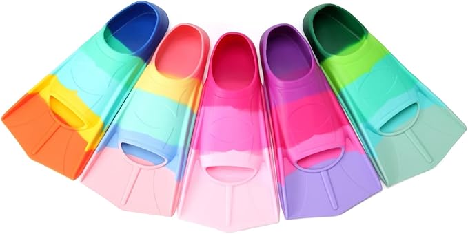 Kids Swim Fins,Short Kids Fins Youth Swimming Flippers for Lap Swimming Training for Children Girls Boys Beginners