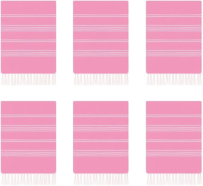 HAVLULAND Oversized Turkish Beach Towel 72’’x40’’ - Set of 12 | 100% Cotton Lightweight Sand Free Quick Dry Pool Towels | Extra Large Bath Towels for Adults Beach Blanket Essentials Case of 12 Pink