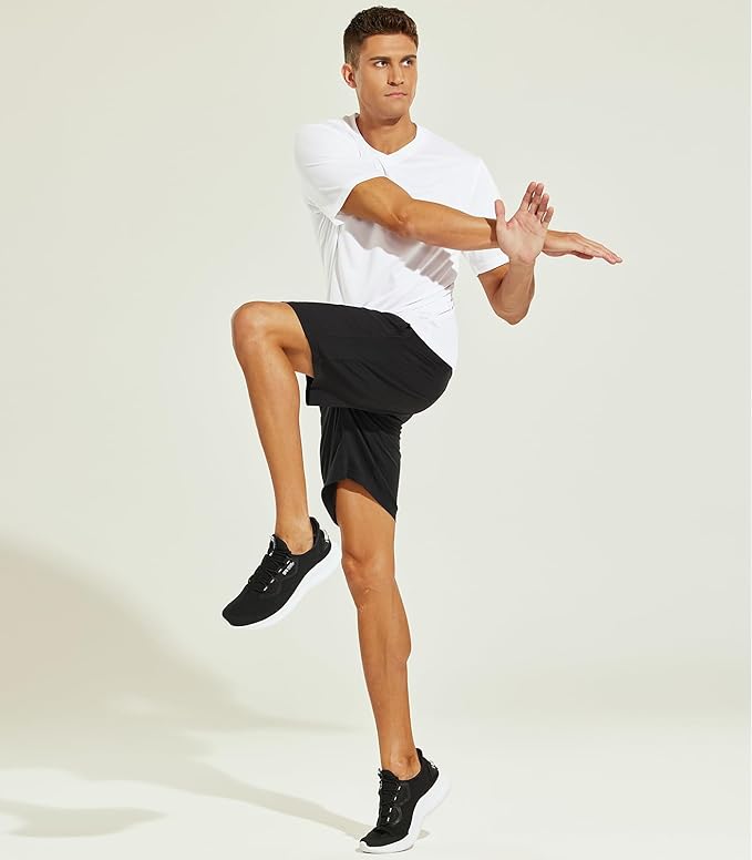 MIER Men's Quick Dry Workout Shirts Moisture Wicking Running Athletic Performance T-Shirts Recycled Polyester Top Tee