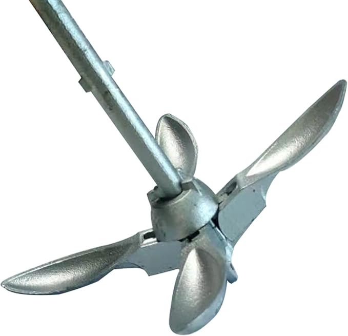 ISURE MARINE 1.5kg/3.5 lbs Boat Anchor ，Kayak Fishing Galvanized Anchor kit， Folding Anchor System for Kayak Canoes Accessories