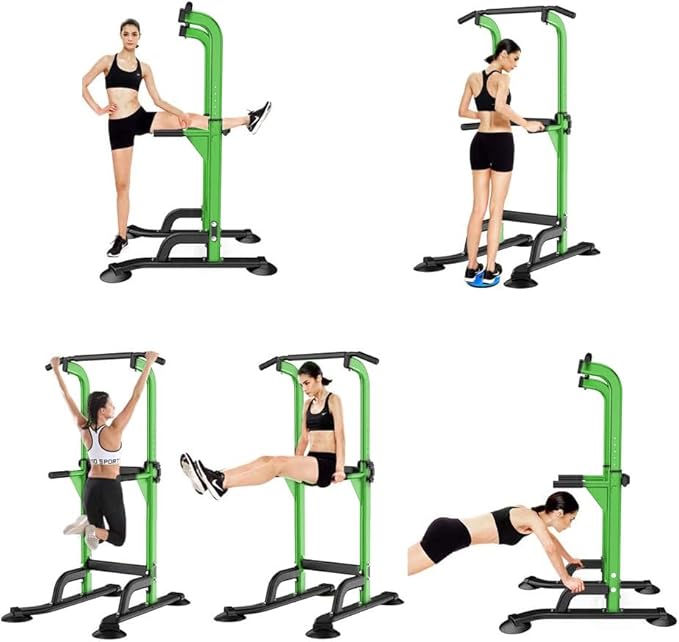SogesHome Power Tower Pull Up Bar and Dip Station Adjustable Height Dip Stand Multi-Functional Strength Training Fitness Workout Station