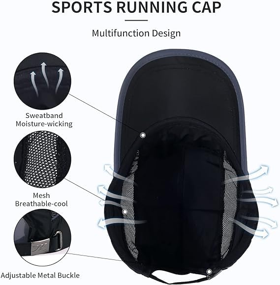 Running Hat Mesh Sports Cap Lightweight Quick Drying Runner Cap for Men Women