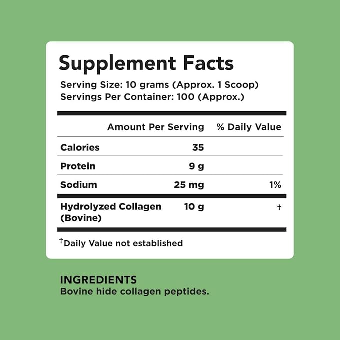 AMANDEAN Collagen Peptides Powder 1kg. Grass-Fed, Enzymatically Hydrolyzed, Type 1 & 3. Agglomerated, Easy to Mix, Unflavored, Non-GMO. Protein with 18 Amino Acids for Healthy Skin, Hair, Nails.