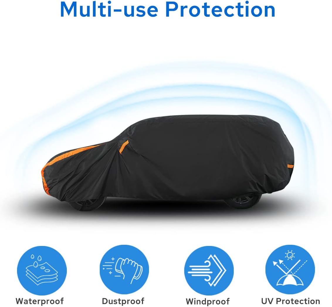 Avecrew SUV Car Cover Waterproof All Weather for Automobiles, Outdoor Heavy Duty Full Exterior SUV Covers (Length: 182"-191")