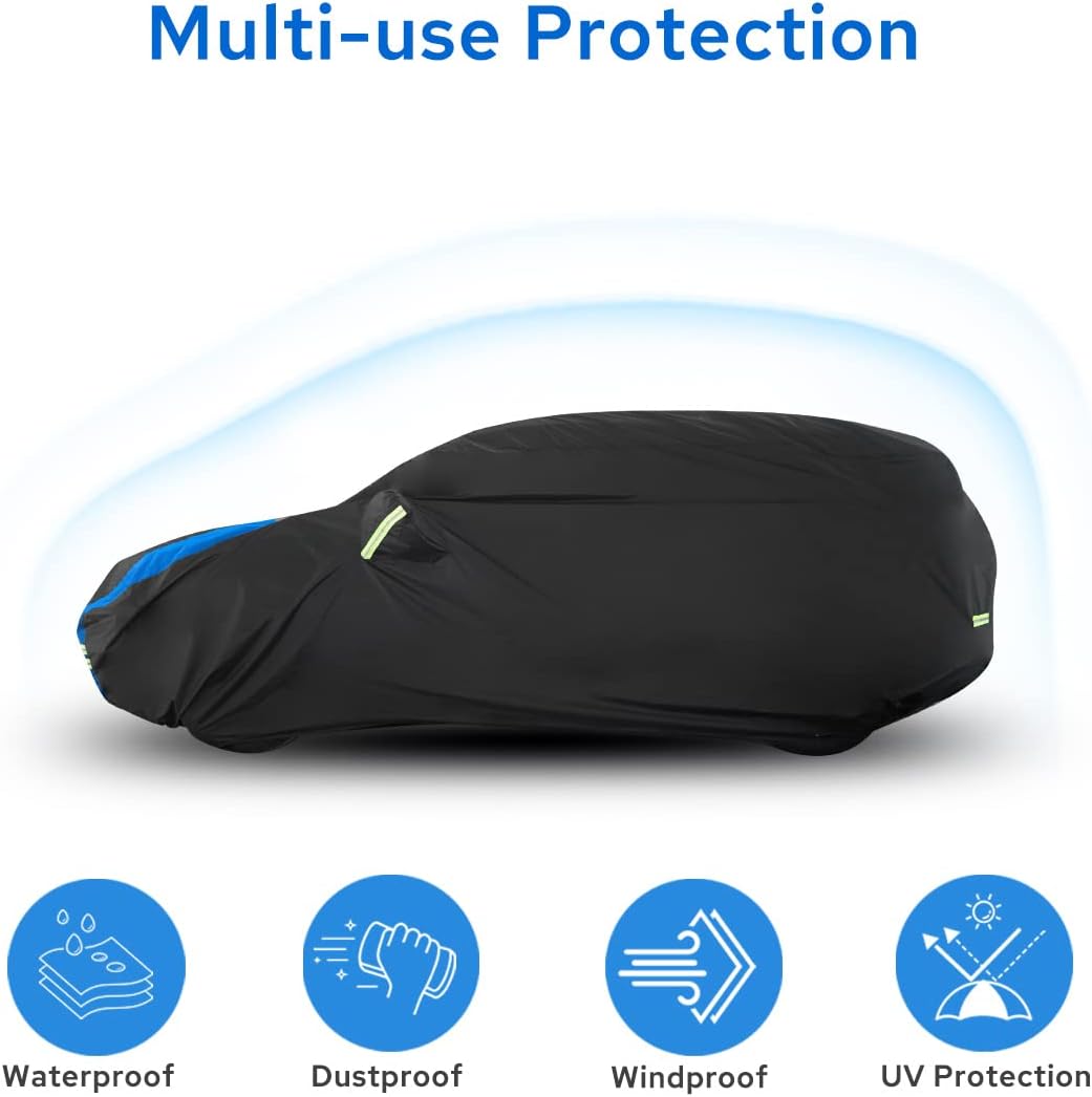 Avecrew Car Cover Custom Fit for Honda CRV, Waterproof All Weather Full Exterior Cover Rain Snow UV Protection Cover with Side Door Zipper Design