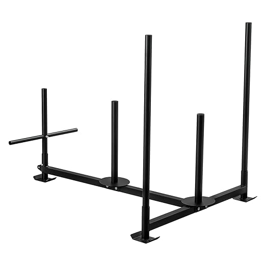 Weighted Training Pull Sled Fit for 1-2 Inch Plates, Sled Workout Equipment, Sport Power Sled for Athletic Exercise and Speed Improvement,300LB
