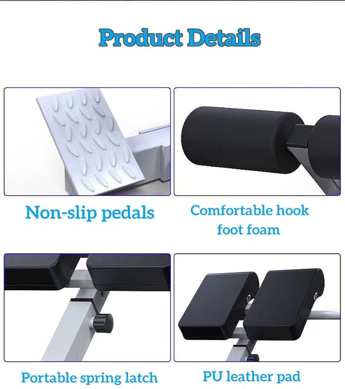 ComMax Roman Chair Back Hyperextension Bench Adjustable Back Exercise Machine Home Gym Workout Equipment for Abs and Glute