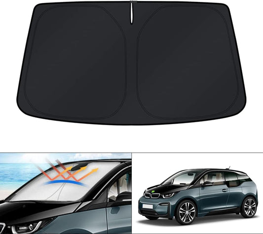 KUST Windshield Sun Shade for BMW i3 2014-2022 Accessories Window Sunshade Sun Visor Protector Foldable Blocks UV Rays Keep Your Car Cooler