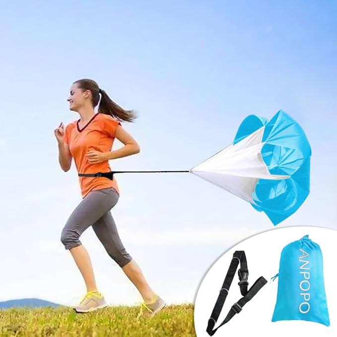 Bfsmile Running Speed Training 56" Parachute with Adjustable Strap, Free Carry Bag. Speed Chute Resistance Running Parachute for Kids Youth and Adults