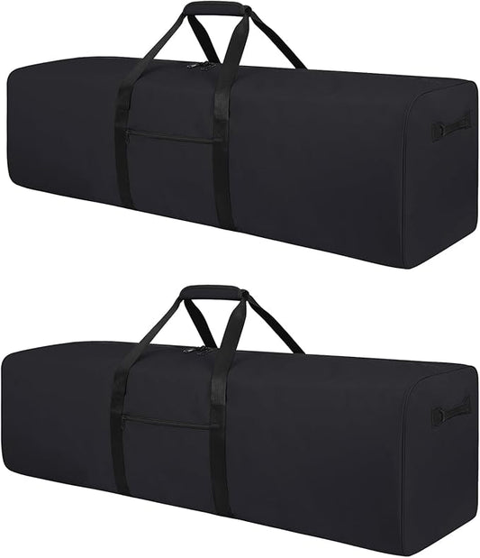 48 Inch Travel Duffle Bag Extra Large Sport Equipment Duffel Bags with 2-way Lockable Zippers(Black 48inch 2Pack)