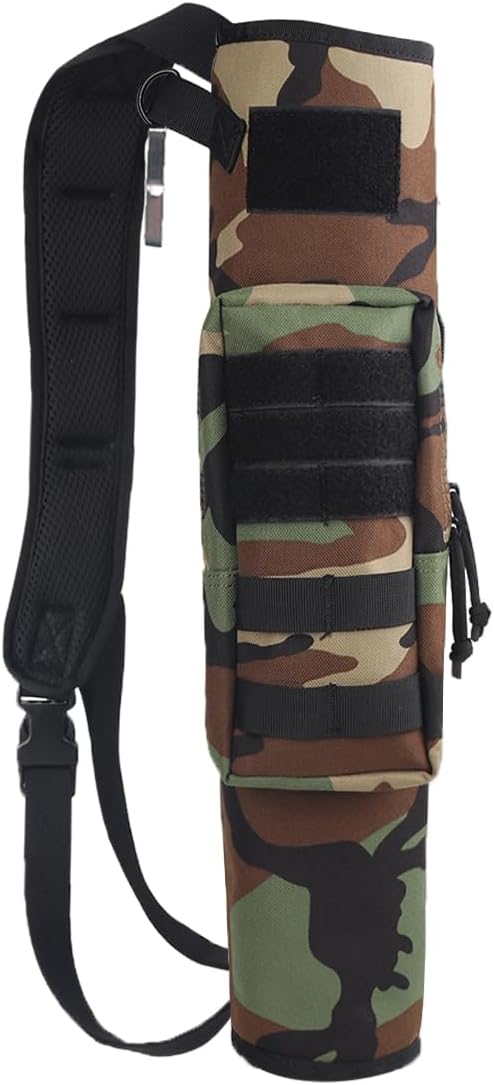 KRATARC Archery Lightweight Back Arrow Quiver Dual Use Foldable Compact Hip Arrows Bag with Molle System Pocket Hanged for Target Shooting Hunting