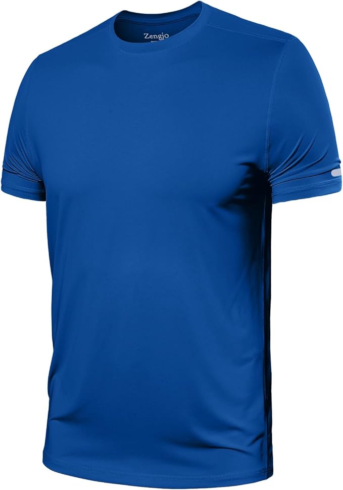 Zengjo Athletic Shirts for Men Short Sleeve Quick Dry Workout Running Gym Sport Exercise Tee Moisture Wicking