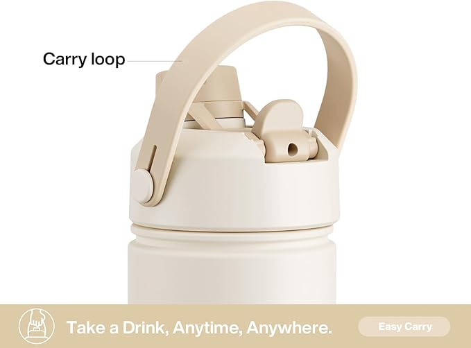 26 oz Insulated Water Bottle with 2-in-1 Straw and Spout Lid, Keep Cold 24H, Leak-Proof, Fits in Car Cup Holder, Stainless Steel Water Bottle for Sports, Travel, Gym, and School (Mushie Muse)