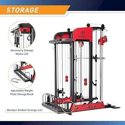 Marcy Pro Deluxe Smith Cage Home Gym System for Weight Training SM-7553
