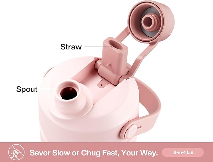 26 oz Insulated Water Bottle with 2-in-1 Straw and Spout Lid, Keep Cold 24H, Leak-Proof, Fits in Car Cup Holder, Stainless Steel Water Bottle for Sports, Travel, Gym and School (Ocean Carnival)