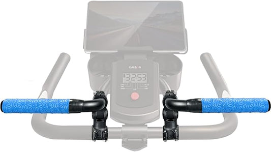 Handlebar Extender for Peloton Indoor Exercise Bikes, 1 Pair of Ultimate Handlebar Extension of Peloton Accessories (Bull-horn (with Blue Tapes))