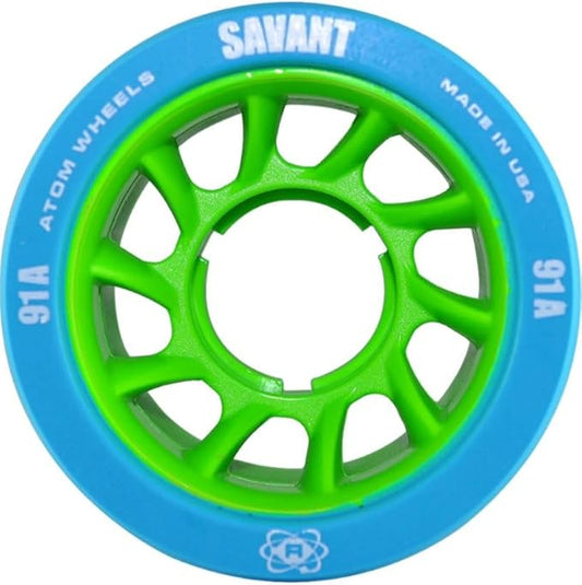 Atom Quad Wheels - Savant (62mmx40mm, Blue (91A), 4pk)