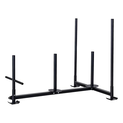 Weighted Training Pull Sled Fit for 1-2 Inch Plates, Sled Workout Equipment, Sport Power Sled for Athletic Exercise and Speed Improvement,300LB