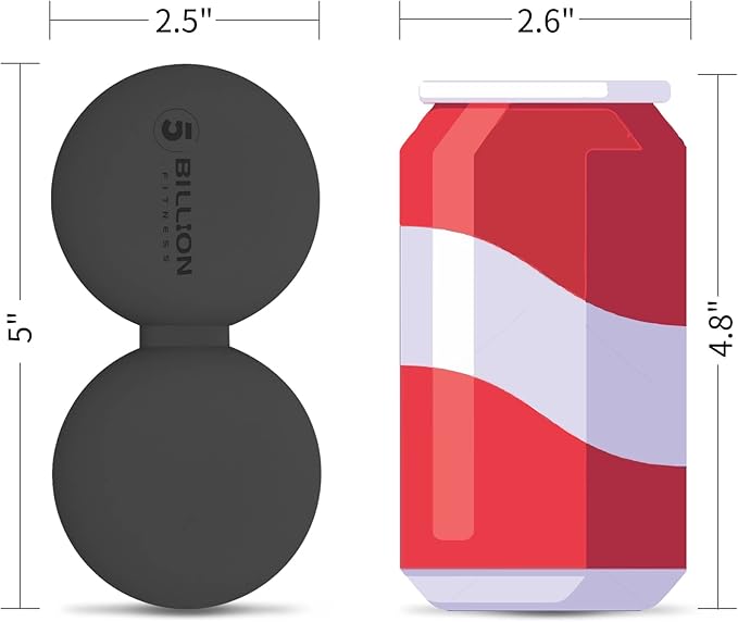 5BILLION Peanut Massage Ball - Double Lacrosse Massage Ball & Mobility Ball for Physical Therapy - Deep Tissue Massage Tool for Myofascial Release, Muscle Relaxer, Acupoint Massage (Black)