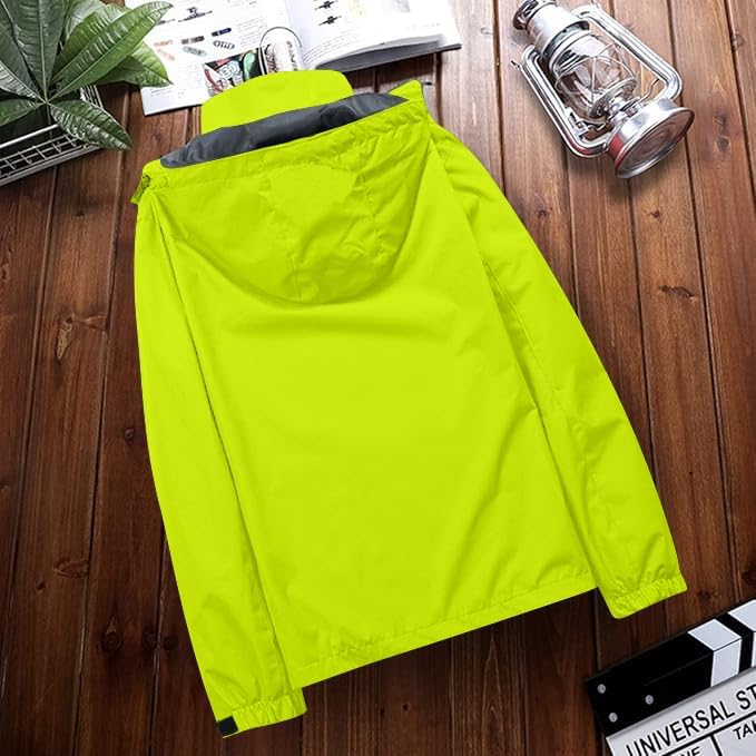 Mens Lightweight Waterproof Jacket Windproof Rain Hooded jackets for Running Hiking Cycling Travel M-7XL