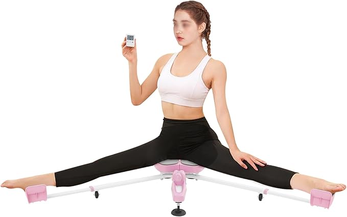 Leg Stretcher Split Machine for Flexibility, Max 330lbs Heavy Duty Split Trainer Equipment, Max. 180° Opening Leg Stretching Tool for Ballet, Cheerleading, Gymnastics (Pink)