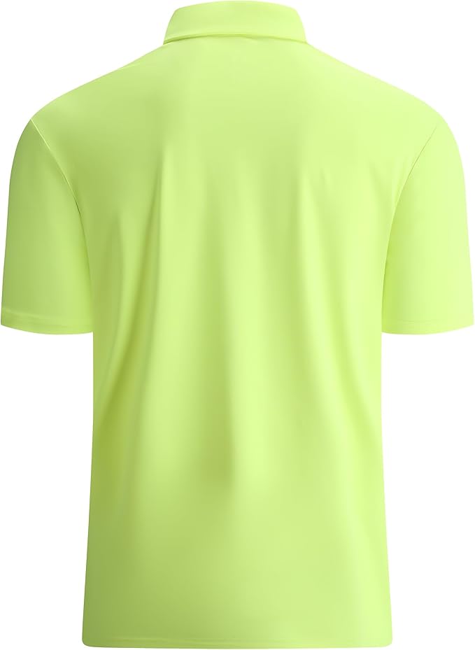 Alex Vando Mens Golf Shirt Moisture Wicking Quick-Dry Solid Short Sleeve Polo Shirts for Men